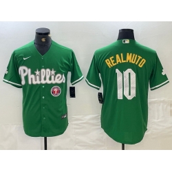 men philadelphia phillies 10 j t  realmuto green 2024 city connect stitched jersey II