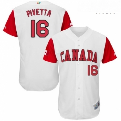 Mens Canada Baseball Majestic 16 Nick Pivetta White 2017 World Baseball Classic Authentic Team Jersey