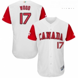 Mens Canada Baseball Majestic 17 Eric Wood White 2017 World Baseball Classic Authentic Team Jersey