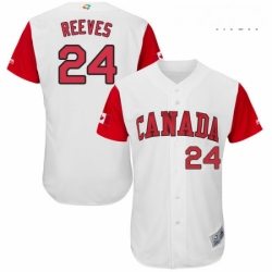 Mens Canada Baseball Majestic 24 Mike Reeves White 2017 World Baseball Classic Authentic Team Jersey