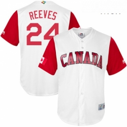 Mens Canada Baseball Majestic 24 Mike Reeves White 2017 World Baseball Classic Replica Team Jersey
