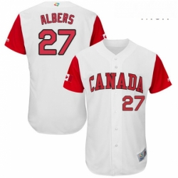 Mens Canada Baseball Majestic 27 Andrew Albers White 2017 World Baseball Classic Authentic Team Jersey
