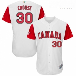 Mens Canada Baseball Majestic 30 Michael Crouse White 2017 World Baseball Classic Authentic Team Jersey
