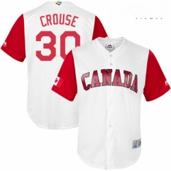 Mens Canada Baseball Majestic 30 Michael Crouse White 2017 World Baseball Classic Replica Team Jersey