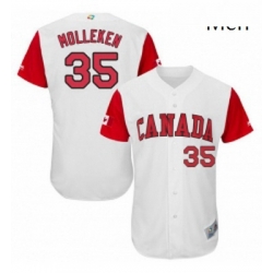 Mens Canada Baseball Majestic 35 Dustin Molleken White 2017 World Baseball Classic Authentic Team Jersey