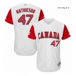 Mens Canada Baseball Majestic 47 Scott Mathieson White 2017 World Baseball Classic Authentic Team Jersey