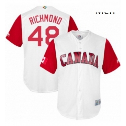 Mens Canada Baseball Majestic 48 Scott Richmond White 2017 World Baseball Classic Replica Team Jersey
