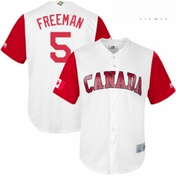 Mens Canada Baseball Majestic 5 Freddie Freeman White 2017 World Baseball Classic Replica Team Jersey