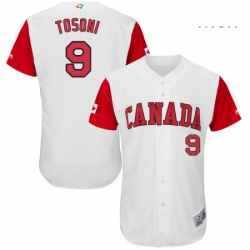 Mens Canada Baseball Majestic 9 Rene Tosoni White 2017 World Baseball Classic Authentic Team Jersey