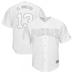 Padres 13 Manny Machado El Ministro White 2019 Players Weekend Player Jersey