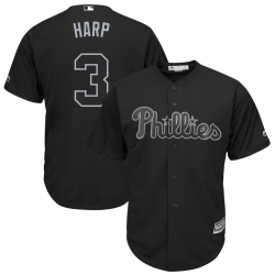 Phillies 3 Bryce Harper Harp Black 2019 Players Weekend Player Jersey