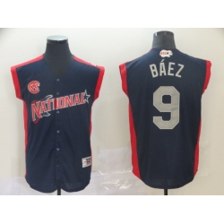 National League 9 Javier Baez Navy 2019 MLB all star Game Workout Player Jersey