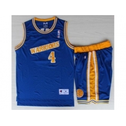 Golden State Warriors 4 Chris Webber Blue Hardwood Classics NBA Jerseys Shorts Suits