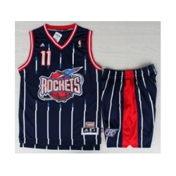 Houston Rockets 11 YAO Blue Hardwood Classics Revolution 30 NBA Jerseys Shorts Suits