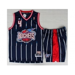 Houston Rockets 4 Charles Barkley Blue Hardwood Classics Revolution 30 NBA Jerseys Shorts Suits
