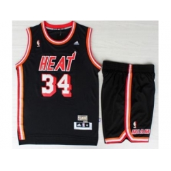 Miami Heat 34 Ray Allen Black Hardwood Classics Revolution 30 NBA Jerseys Short Suit