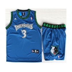 Minnesota Timberwolves 3 Stephon Marbury Blue Swingman NBA Jerseys Short Suits