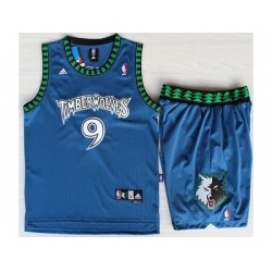 Minnesota Timberwolves 9 Ricky Rubio Blue Swingman NBA Jerseys Short Suits