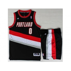 Portland Trail Blazers 0 Damian Lillard Black Revolution 30 Swingman NBA Jersey Short Suits
