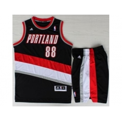 Portland Trail Blazers 88 Nicolas Batum Black Revolution 30 Swingman NBA Jersey Short Suits