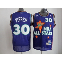 NBA Chicago Bulls 95 All Star #30 Pippen Purple Jerseys