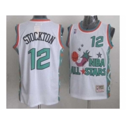 NBA 96 All Star #12 Stockton White Jerseys