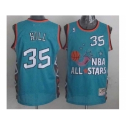 NBA 96 All Star #35 Hill Blue Jerseys