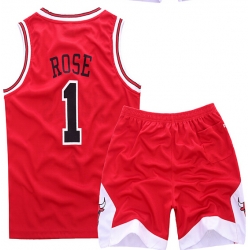 Youth NBA Chicago Bulls 1# Rose Red Suit Sets