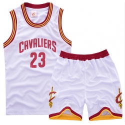 youth Cleveland Cavaliers 23# Lebron James White Suit Sets