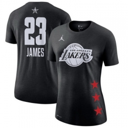 Lakers 23 Lebron James Black 2019 NBA All Star Game Women's T Shirt