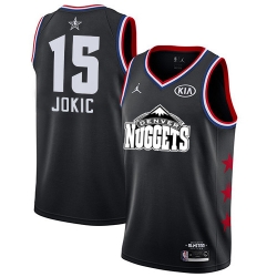 Nuggets #15 Nikola Jokic Black Basketball Jordan Swingman 2019 All Star Game Jersey