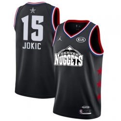 Nuggets 15 Nikola Jokic Black Youth Basketball Jordan Swingman 2019 AllStar Game Jersey