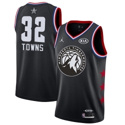 Timberwolves #32 Karl Anthony Towns Black Basketball Jordan Swingman 2019 All Star Game Jersey
