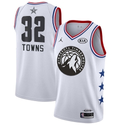 Timberwolves #32 Karl Anthony Towns White Basketball Jordan Swingman 2019 All Star Game Jersey