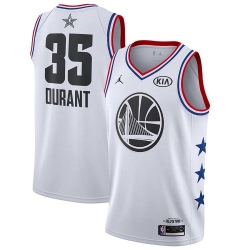 Warriors #35 Kevin Durant White Basketball Jordan Swingman 2019 All Star Game Jersey