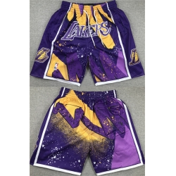 Men Los Angeles Lakers Purple Shorts  28Run Small 29