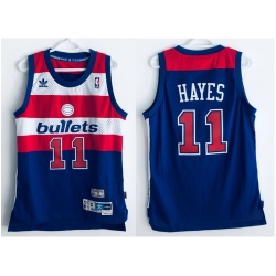 Rare Elvin Hayes Vintage Adidas Washington Bullets #11 Hardwood Blue Stitched Basketball Jersey