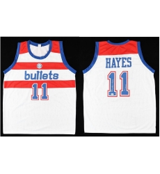 Rare Elvin Hayes Vintage Adidas Washington Bullets #11 Hardwood White Stitched Basketball Jersey