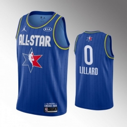 Blazers 0 Damian Lillard Blue 2020 NBA All Star Jordan Brand Swingman Jersey