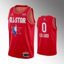 Blazers 0 Damian Lillard Red 2020 NBA All Star Jordan Brand Swingman Jersey
