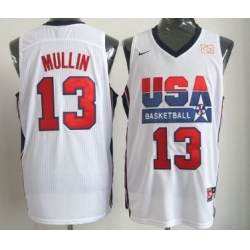 1992 Olympics Team USA 13 Chris Mullin White Swingman Jersey 