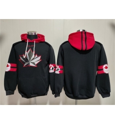 Men Team Canada Black Ageless Must Have Lace Up Pullover Hoodie