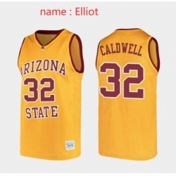 Men Arizona State Sun Devils #32 Elliott Yellow Jersey
