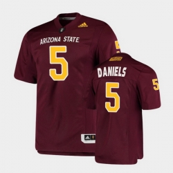 Men Arizona State Sun Devils Jayden Daniels College Football Maroon Premier Jersey