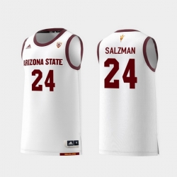Men Arizona State Sun Devils Jordan Salzman White Replica College Basketball Jersey