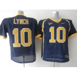Golden Bears #10 Marshawn Lynch Blue Embroidered NCAA Jersey