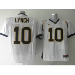 Golden Bears #10 Marshawn Lynch White Embroidered NCAA Jersey