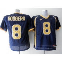 Golden Bears #8 Aaron Rodgers Blue Embroidered NCAA Jersey