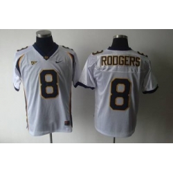 Golden Bears #8 Rodgers White Embroidered NCAA Jersey