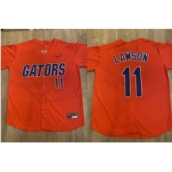 Men Florida Gators  11 Brendan Lawson Orange Vapor Limited Stitched Jersey